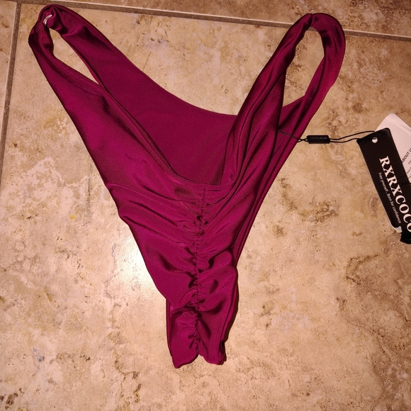 Women's Purple Intimate Bikini Bottom Ruffle But - Picture 3 of 5